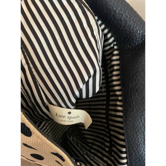 Kate Spade NY Navy Polka Dot Cobble Hill Canvas & Leather Devin Convertible Bag - Picture 9 of 10